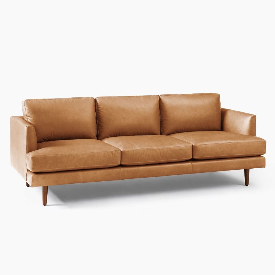 Haven Loft Leather Sofa (218 cm) west elm United Kingdom